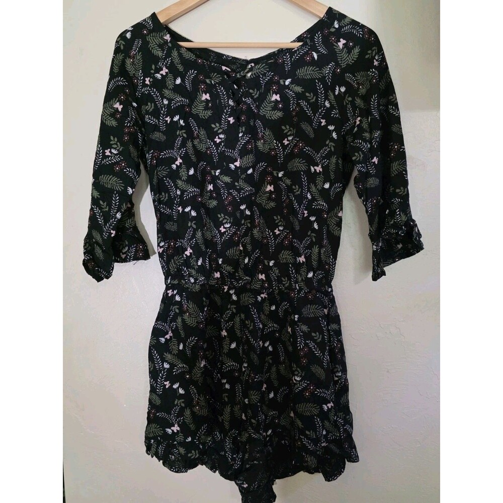 True Craft Rayon Romper Black Size Small